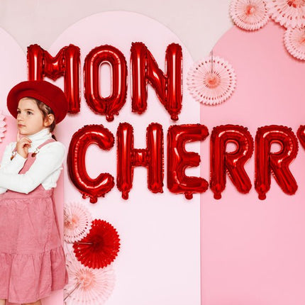 Folie Ballon Letter M Rood Leeg 35cm van Partydeco koop je bij Partywinkel
