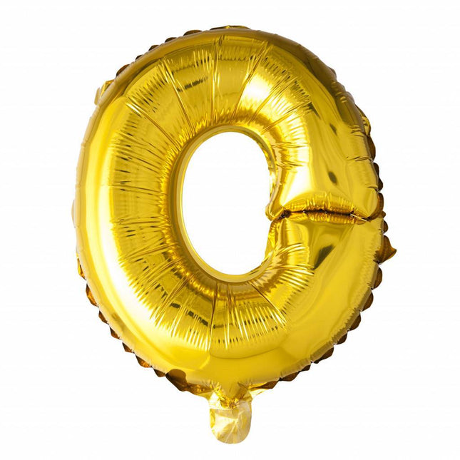 Folie Ballon Letter O Goud XL 102cm leeg van WeFiesta koop je bij Partywinkel