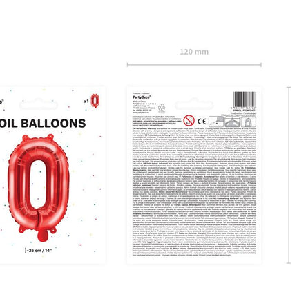 Folie Ballon Letter O Rood Leegd 35cm van Partydeco koop je bij Partywinkel