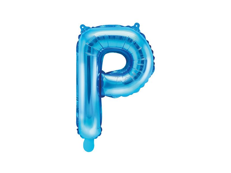 Folie Ballon Letter P Blauw Leeg 35cm van Partydeco koop je bij Partywinkel