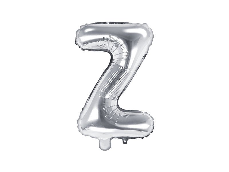 Folie Ballon Letter Z Zilver Leeg 35cm van Partydeco koop je bij Partywinkel