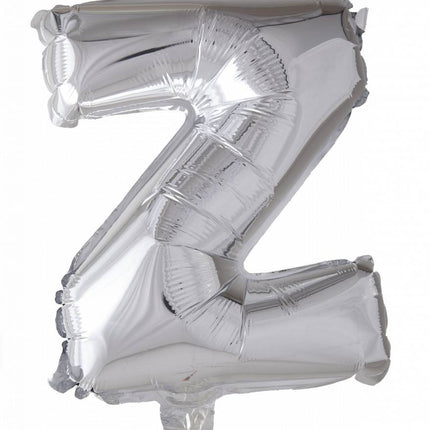 Folie Ballon Letter Z Zilver XL 102cm leeg van WeFiesta koop je bij Partywinkel