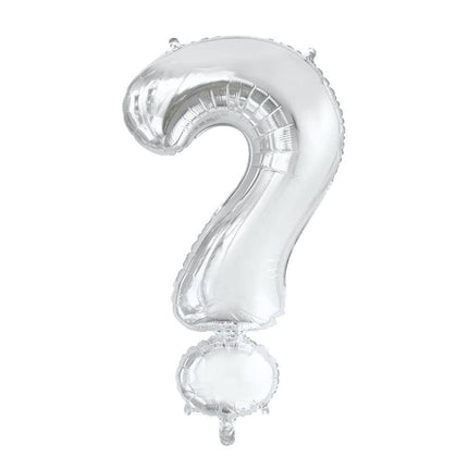 Folie Ballon Vraagteken ? Zilver XL 86cm leeg van WeFiesta koop je bij Partywinkel