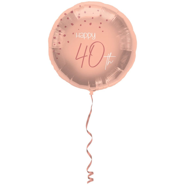 Folieballon Elegant Lush Blush 40 Jaar - 45cm van Folat koop je bij Partywinkel
