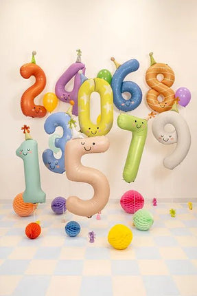 Folieballon met het cijfer "7", 86 cm, lichtgroen van Partydeco koop je bij Partywinkel