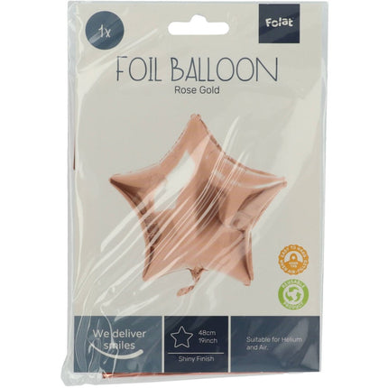 Folieballon Stervormig Roségoud - 45 cm van Folat koop je bij Partywinkel