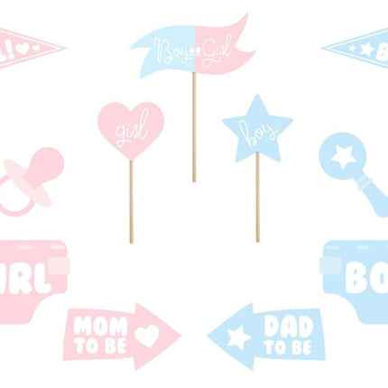 Foto Props Gender Reveal 11st van Partydeco koop je bij Partywinkel