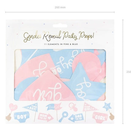 Foto Props Gender Reveal 11st van Partydeco koop je bij Partywinkel