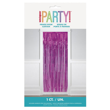 Fuchsia Deurgordijn Metallic 2m van Unique koop je bij Partywinkel