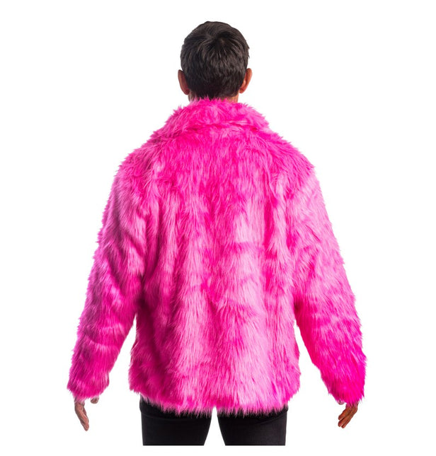 Cappotto in finta pelliccia fucsia