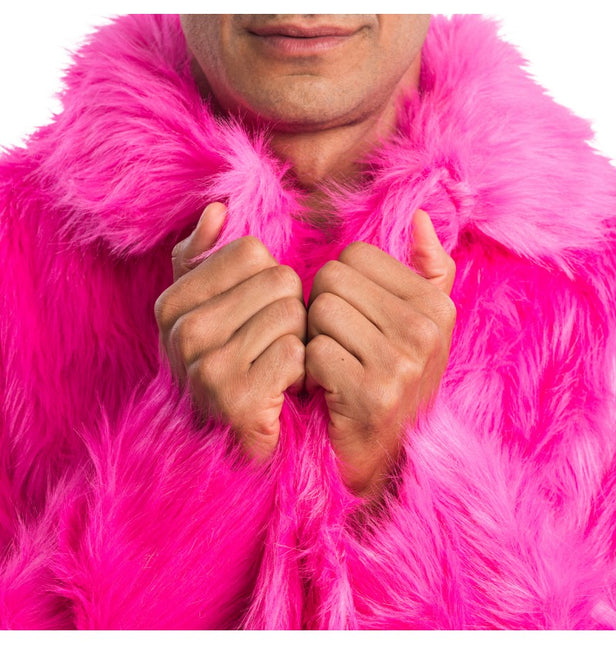 Cappotto in finta pelliccia fucsia