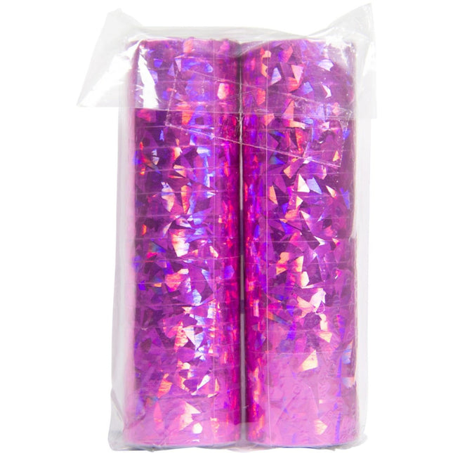 Fuchsia Serpentines Holografisch 4m 18 ringen 2st van Folat koop je bij Partywinkel