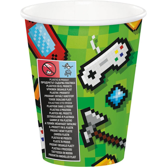 Gaming Party Bekers 256ml 8st van Creative Converting koop je bij Partywinkel