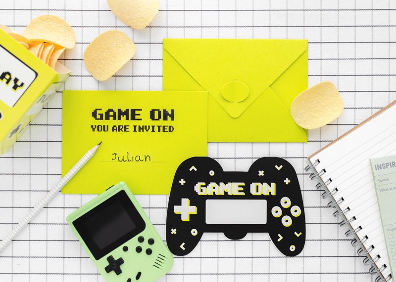 Gaming Party Uitnodigingen 16cm 6st van Partydeco koop je bij Partywinkel