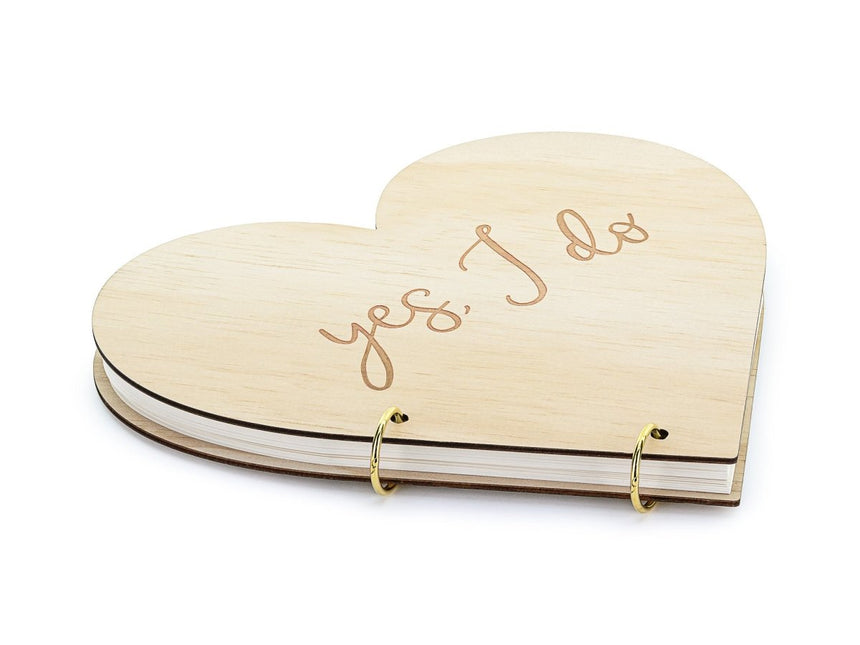 Gastenboek Hart Yes I Do Hout van Partydeco koop je bij Partywinkel