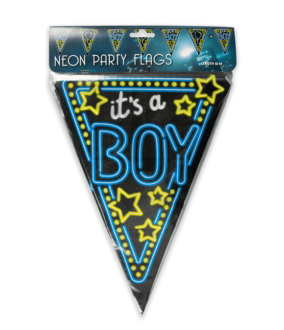 Geboorte Slingers Its a Boy! Neon 10m van Paper Dreams koop je bij Partywinkel