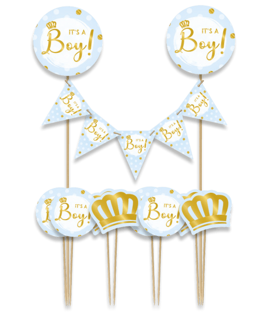 Geboorte Taarttopper Jongen 30cm - Partywinkel - 8716764241024