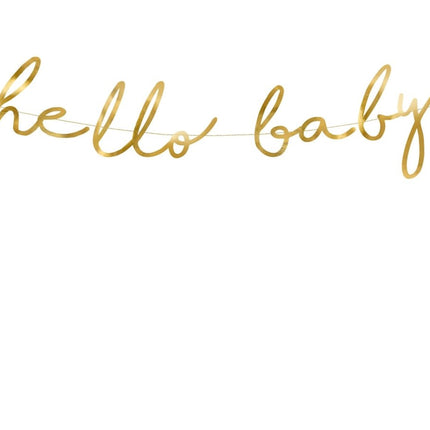Geboorteslinger Hello Baby Goud 70cm van Partydeco koop je bij Partywinkel