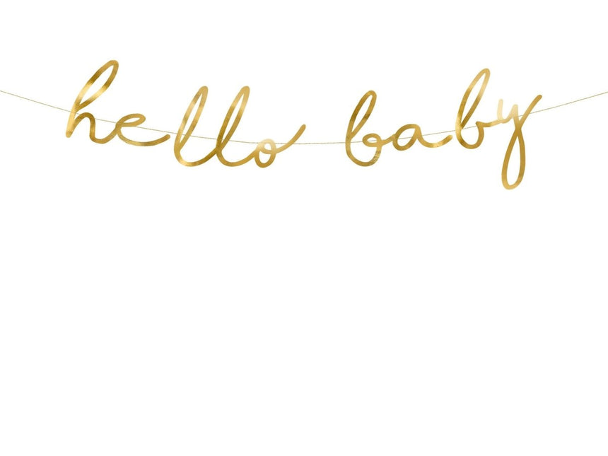Geboorteslinger Hello Baby Goud 70cm van Partydeco koop je bij Partywinkel