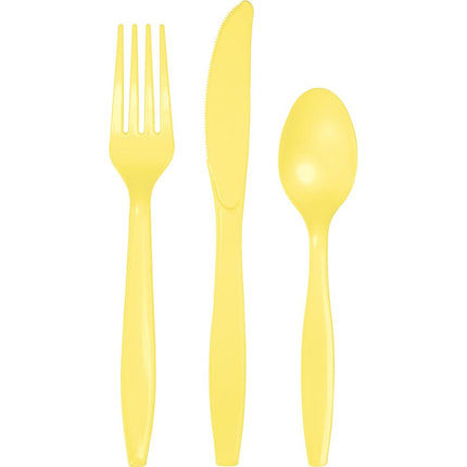 Geel Bestek Pastel Plastic 24st van Creative Converting koop je bij Partywinkel