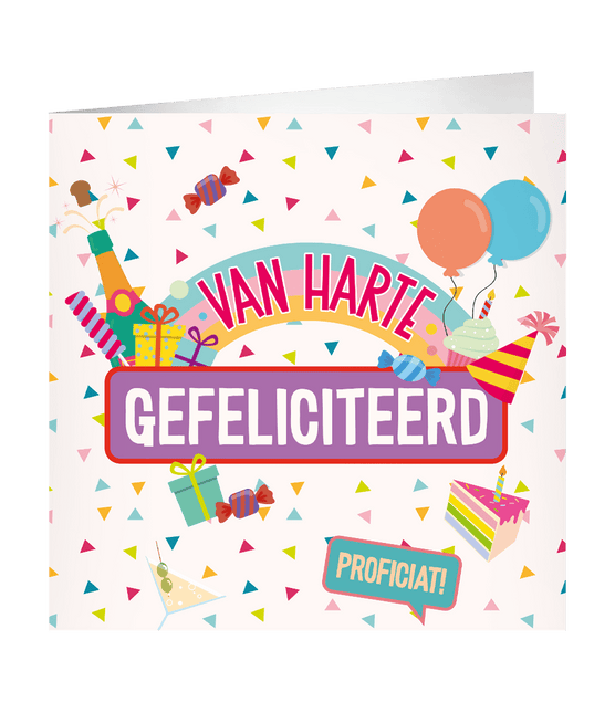 Gefeliciteerd Wenskaart 23cm - Partywinkel - 8716764239281