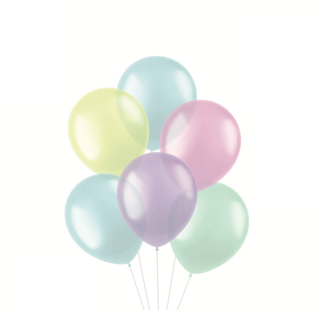 Gekleurde Ballonnen Doorzichtig Pastel 33cm 10st van Folat koop je bij Partywinkel