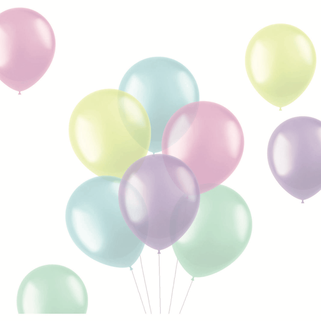 Gekleurde Ballonnen Doorzichtig Pastel 33cm 50st van Folat koop je bij Partywinkel