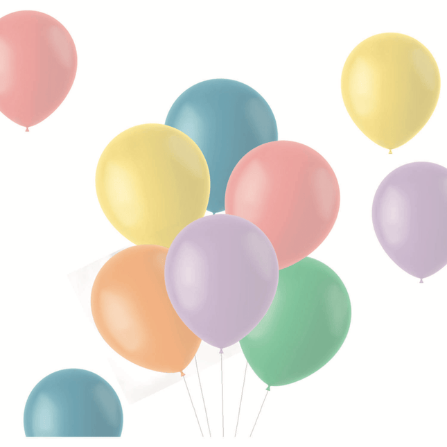 Gekleurde Ballonnen Pastel 33cm 10st van Folat koop je bij Partywinkel