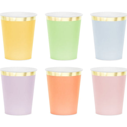 Gekleurde Bekers 220ml 6st van Partydeco koop je bij Partywinkel