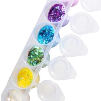 Gekleurde Chunky Glitters Set 7 delig van Superstar koop je bij Partywinkel