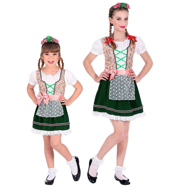 Gekleurde Dirndl Jurk Oktoberfest Meisje van Widmann koop je bij Partywinkel