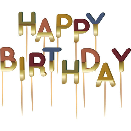 Gekleurde Happy Birthday Kaarsen van Folat koop je bij Partywinkel