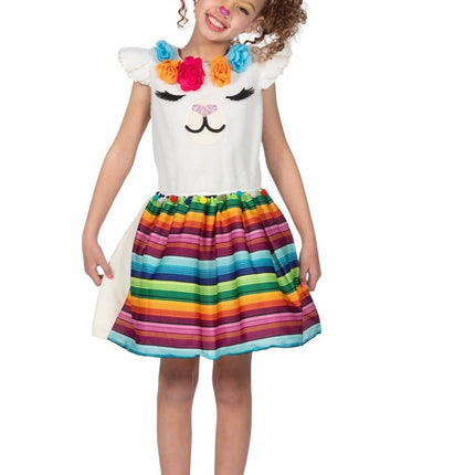 Gekleurde Jurk Meisje Alpaca - Partywinkel - 8720059069996