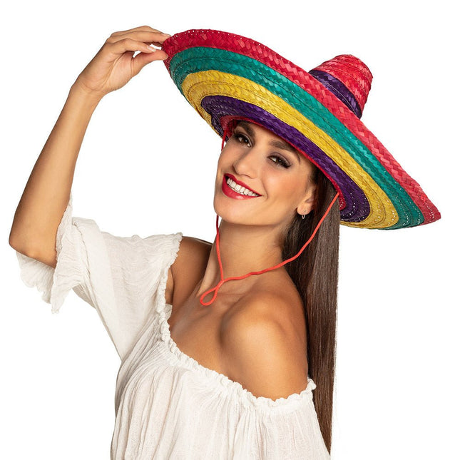 Gekleurde Sombrero 49cm van Boland koop je bij Partywinkel
