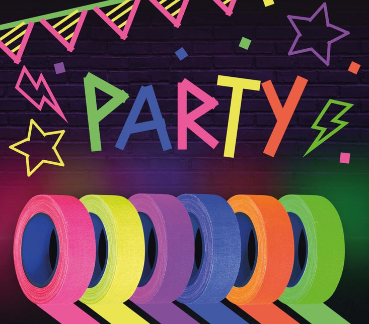 Gekleurde Tape 5m 6st - Partywinkel - 8434077140338