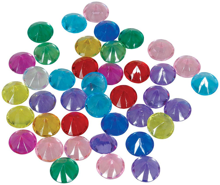 Gekleurde Uitdeelcadeautjes Edelstenen 1,5cm 50st - Partywinkel - 8434077272374