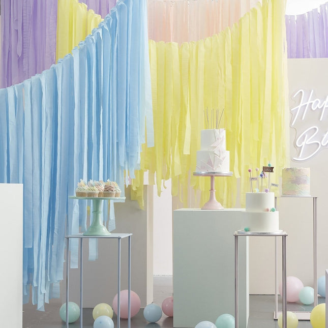 Gekleurde Wanddecoratie Slingers Pastel van Ginger Ray koop je bij Partywinkel