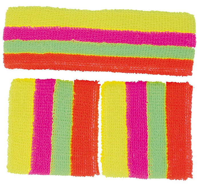 Gekleurde Zweetbandjes 3 delig - Partywinkel - 8434077272435