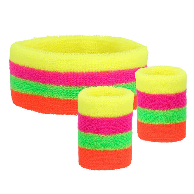 Gekleurde Zweetbandjes Neon 3st van Boland koop je bij Partywinkel