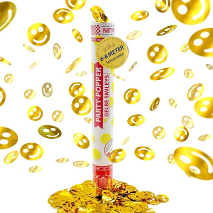 Cannone sparacoriandoli Smiley Oro 40 cm