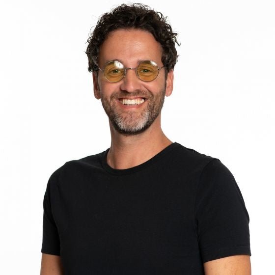 Gele Hippie Bril van Partychimp koop je bij Partywinkel