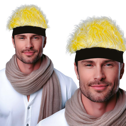Gele Pruik Mat Band Volwassen van Fiestas Guirca koop je bij Partywinkel