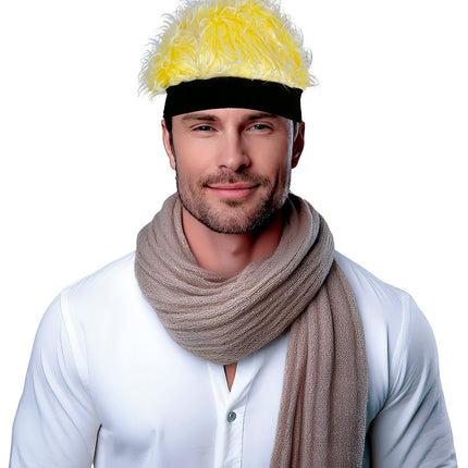 Gele Pruik Mat Band Volwassen van Fiestas Guirca koop je bij Partywinkel