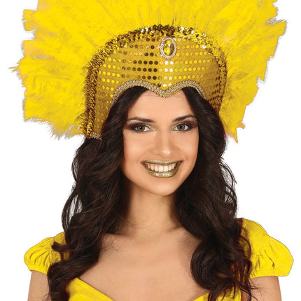 Gele Tooi Veren En Glitters van Fiestas Guirca koop je bij Partywinkel