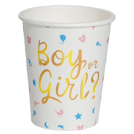 Gender Reveal Bekers 200ml 6st van Fiestas Guirca koop je bij Partywinkel