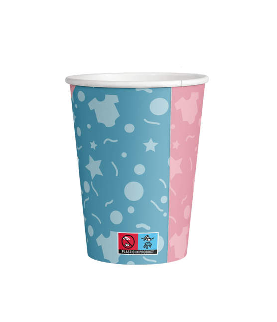 Gender Reveal Bekers 9cm 8st van Paper Dreams koop je bij Partywinkel