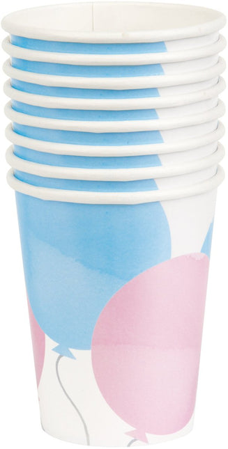 Gender Reveal Bekers Papier 266ml 8st van Unique koop je bij Partywinkel