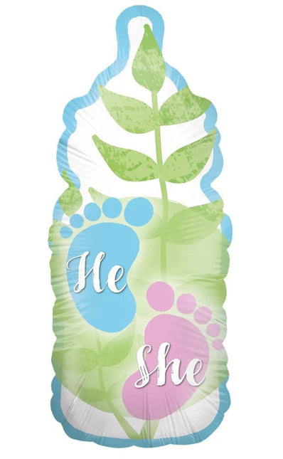 Gender Reveal Helium Ballon Groen Fles Leeg 78cm van VDV Benefit koop je bij Partywinkel