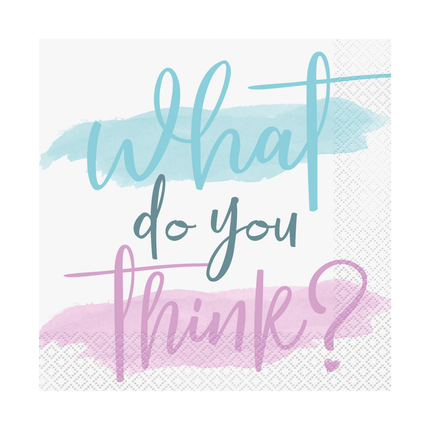 Gender Reveal Servetten 16st van Unique koop je bij Partywinkel