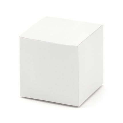 Geschenkdoosjes Kubus Wit 5cm 10st van Partydeco koop je bij Partywinkel